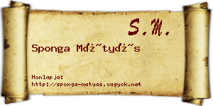Sponga Mátyás névjegykártya