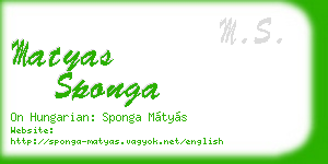 matyas sponga business card