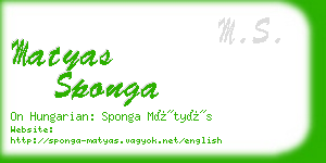 matyas sponga business card
